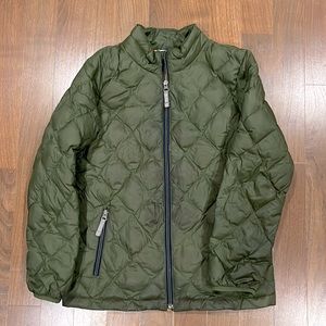 Boys Hanna Andersson Green Feather Down Puffer Jacket Sz 150